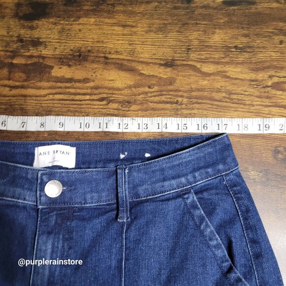 Lane Bryant Trouser Jeans 14 Wide Leg High Rise Medium Dark Wash Stretch Denim - Picture 7 of 13